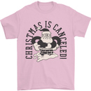 Christmas Is Cancelled Funny Bah Humbug Mens T-Shirt 100% Cotton Light Pink