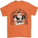 Christmas Is Cancelled Funny Bah Humbug Mens T-Shirt 100% Cotton Orange