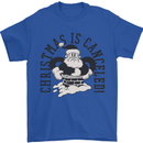 Christmas Is Cancelled Funny Bah Humbug Mens T-Shirt 100% Cotton Royal Blue
