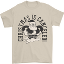 Christmas Is Cancelled Funny Bah Humbug Mens T-Shirt 100% Cotton Sand