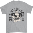 Christmas Is Cancelled Funny Bah Humbug Mens T-Shirt 100% Cotton Sports Grey