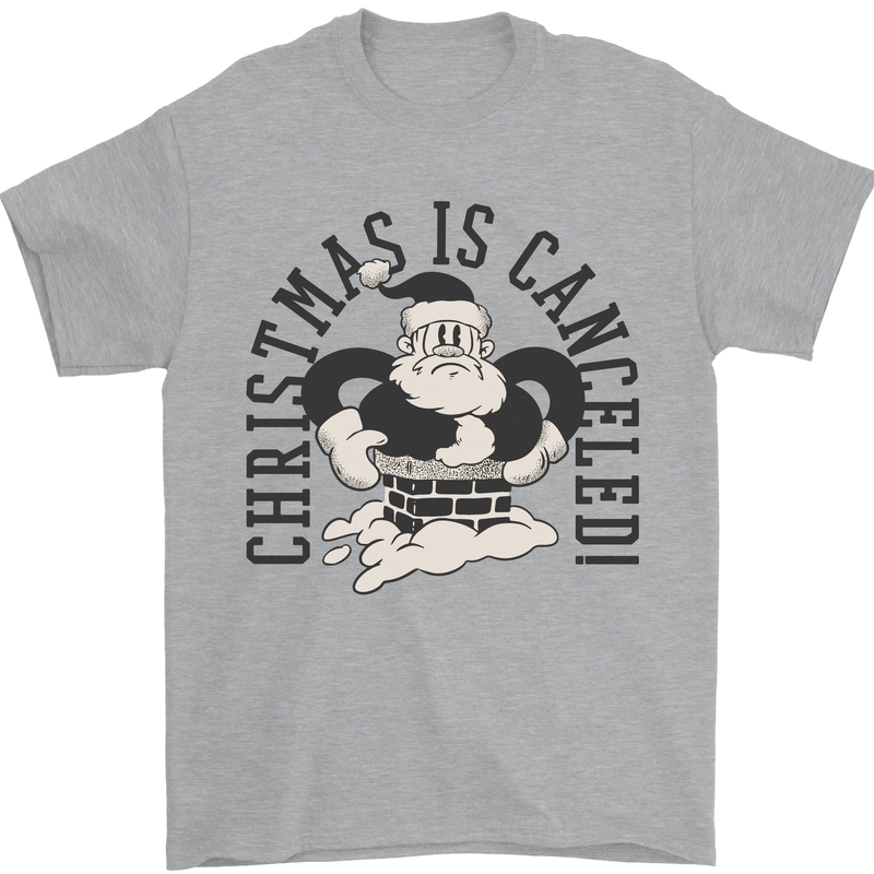 Christmas Is Cancelled Funny Bah Humbug Mens T-Shirt 100% Cotton Sports Grey