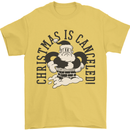 Christmas Is Cancelled Funny Bah Humbug Mens T-Shirt 100% Cotton Yellow