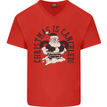 Christmas Is Cancelled Funny Bah Humbug Mens V-Neck Cotton T-Shirt Red