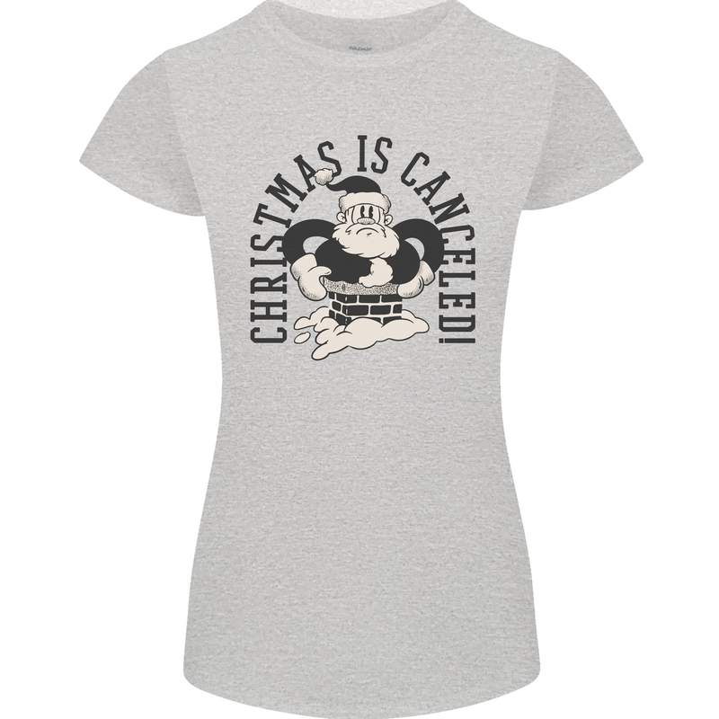Christmas Is Cancelled Funny Bah Humbug Womens Petite Cut T-Shirt Sports Grey
