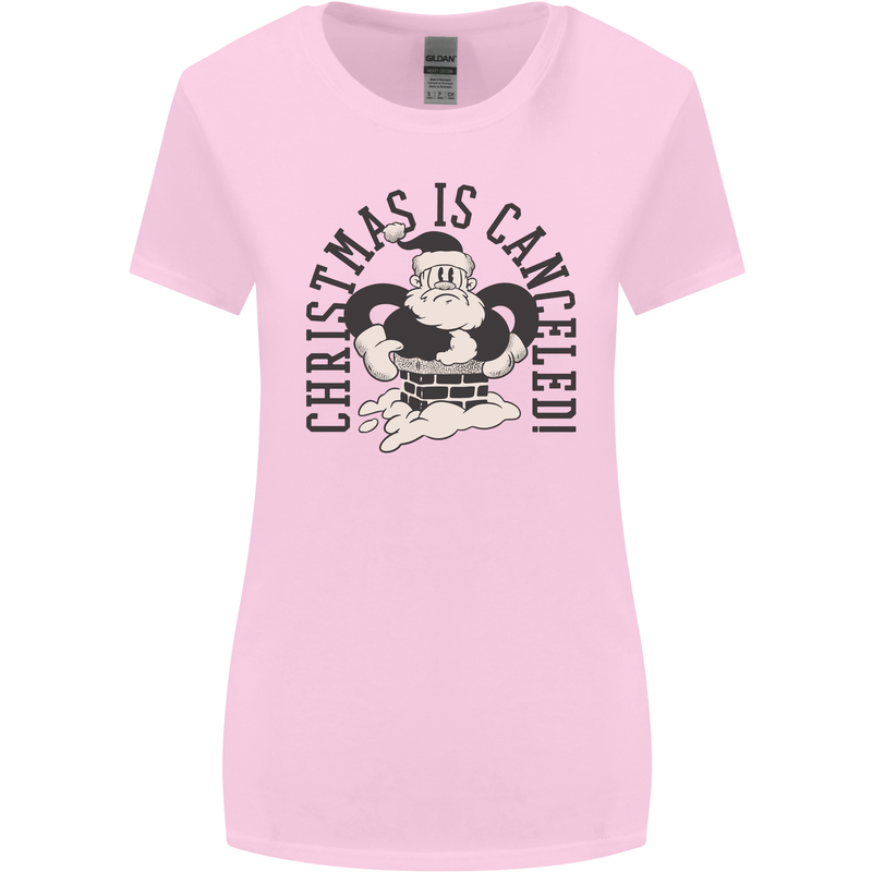 Christmas Is Cancelled Funny Bah Humbug Womens Wider Cut T-Shirt Light Pink