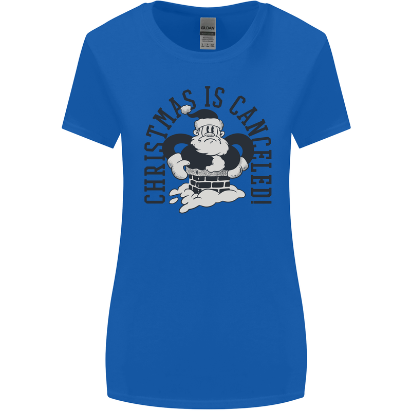 Christmas Is Cancelled Funny Bah Humbug Womens Wider Cut T-Shirt Royal Blue
