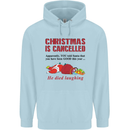 Christmas Is Cancelled Funny Santa Clause Childrens Kids Hoodie Light Blue