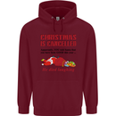 Christmas Is Cancelled Funny Santa Clause Childrens Kids Hoodie Maroon