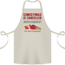 Christmas Is Cancelled Funny Santa Clause Cotton Apron 100% Organic Natural