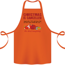 Christmas Is Cancelled Funny Santa Clause Cotton Apron 100% Organic Orange