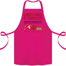 Christmas Is Cancelled Funny Santa Clause Cotton Apron 100% Organic Pink