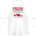 Christmas Is Cancelled Funny Santa Clause Cotton Apron 100% Organic White