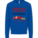 Christmas Is Cancelled Funny Santa Clause Kids Sweatshirt Jumper Royal Blue