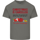 Christmas Is Cancelled Funny Santa Clause Kids T-Shirt Childrens Charcoal