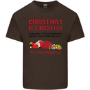 Christmas Is Cancelled Funny Santa Clause Kids T-Shirt Childrens Chocolate