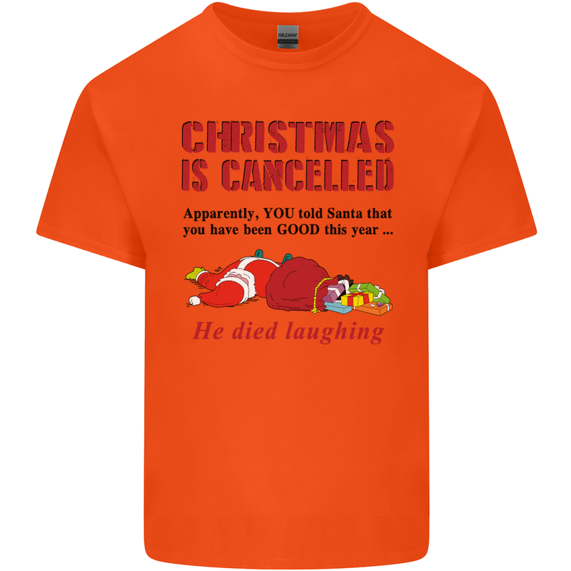 Christmas Is Cancelled Funny Santa Clause Kids T-Shirt Childrens Orange