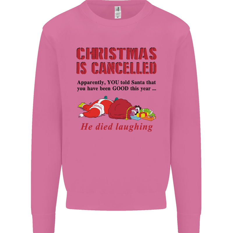 Christmas Is Cancelled Funny Santa Clause Mens Sweatshirt Jumper Azalea
