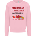 Christmas Is Cancelled Funny Santa Clause Mens Sweatshirt Jumper Light Pink