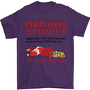 Christmas Is Cancelled Funny Santa Clause Mens T-Shirt Cotton Gildan Purple