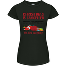 Christmas Is Cancelled Funny Santa Clause Womens Petite Cut T-Shirt Black