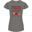 Christmas Is Cancelled Funny Santa Clause Womens Petite Cut T-Shirt Charcoal