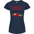 Christmas Is Cancelled Funny Santa Clause Womens Petite Cut T-Shirt Navy Blue