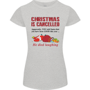 Christmas Is Cancelled Funny Santa Clause Womens Petite Cut T-Shirt Sports Grey