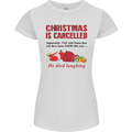 Christmas Is Cancelled Funny Santa Clause Womens Petite Cut T-Shirt White