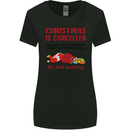 Christmas Is Cancelled Funny Santa Clause Womens Wider Cut T-Shirt Black