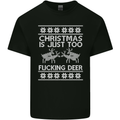 Christmas Is Just Too F#cking Deer Funny Mens Cotton T-Shirt Tee Top Black