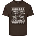Christmas Is Just Too F#cking Deer Funny Mens Cotton T-Shirt Tee Top Dark Chocolate