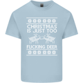 Christmas Is Just Too F#cking Deer Funny Mens Cotton T-Shirt Tee Top Light Blue