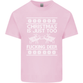 Christmas Is Just Too F#cking Deer Funny Mens Cotton T-Shirt Tee Top Light Pink