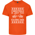 Christmas Is Just Too F#cking Deer Funny Mens Cotton T-Shirt Tee Top Orange