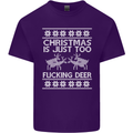 Christmas Is Just Too F#cking Deer Funny Mens Cotton T-Shirt Tee Top Purple