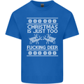 Christmas Is Just Too F#cking Deer Funny Mens Cotton T-Shirt Tee Top Royal Blue