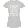 Christmas Is Just Too F#cking Deer Funny Womens Petite Cut T-Shirt Sports Grey