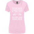 Christmas Is Just Too F#cking Deer Funny Womens Wider Cut T-Shirt Light Pink