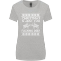 Christmas Is Just Too F#cking Deer Funny Womens Wider Cut T-Shirt Sports Grey