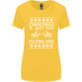 Christmas Is Just Too F#cking Deer Funny Womens Wider Cut T-Shirt Yellow