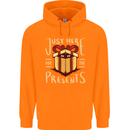 Christmas Just Here For the Presents Funny Childrens Kids Hoodie Orange