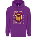 Christmas Just Here For the Presents Funny Childrens Kids Hoodie Purple
