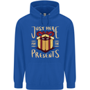 Christmas Just Here For the Presents Funny Childrens Kids Hoodie Royal Blue