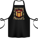 Christmas Just Here For the Presents Funny Cotton Apron 100% Organic Black