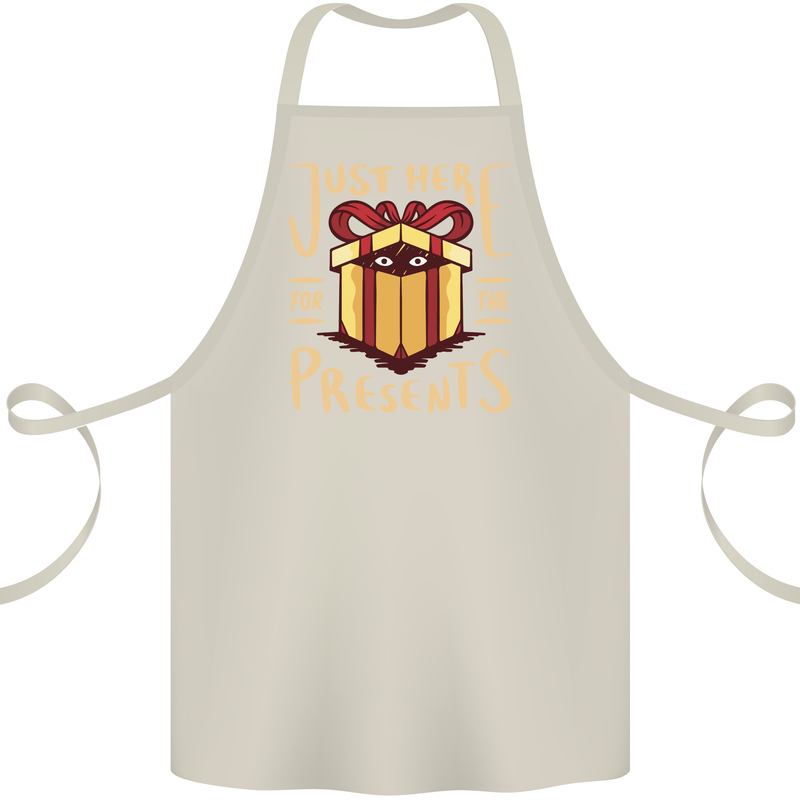 Christmas Just Here For the Presents Funny Cotton Apron 100% Organic Natural