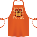 Christmas Just Here For the Presents Funny Cotton Apron 100% Organic Orange