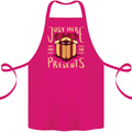 Christmas Just Here For the Presents Funny Cotton Apron 100% Organic Pink