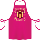Christmas Just Here For the Presents Funny Cotton Apron 100% Organic Pink