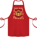 Christmas Just Here For the Presents Funny Cotton Apron 100% Organic Red